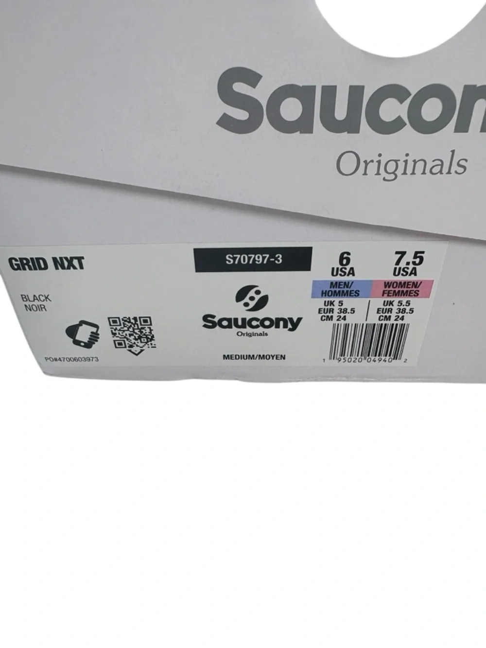 Saucony Grid NXT Black Sneakers NIB Women’s 7.5/Men’s 6 Chunky Y2K Streetwear